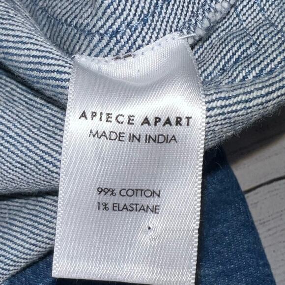 Apiece Apart Arta Marseille Denim Button Front Tank Dress with Belt Size 2 - Picture 8 of 10